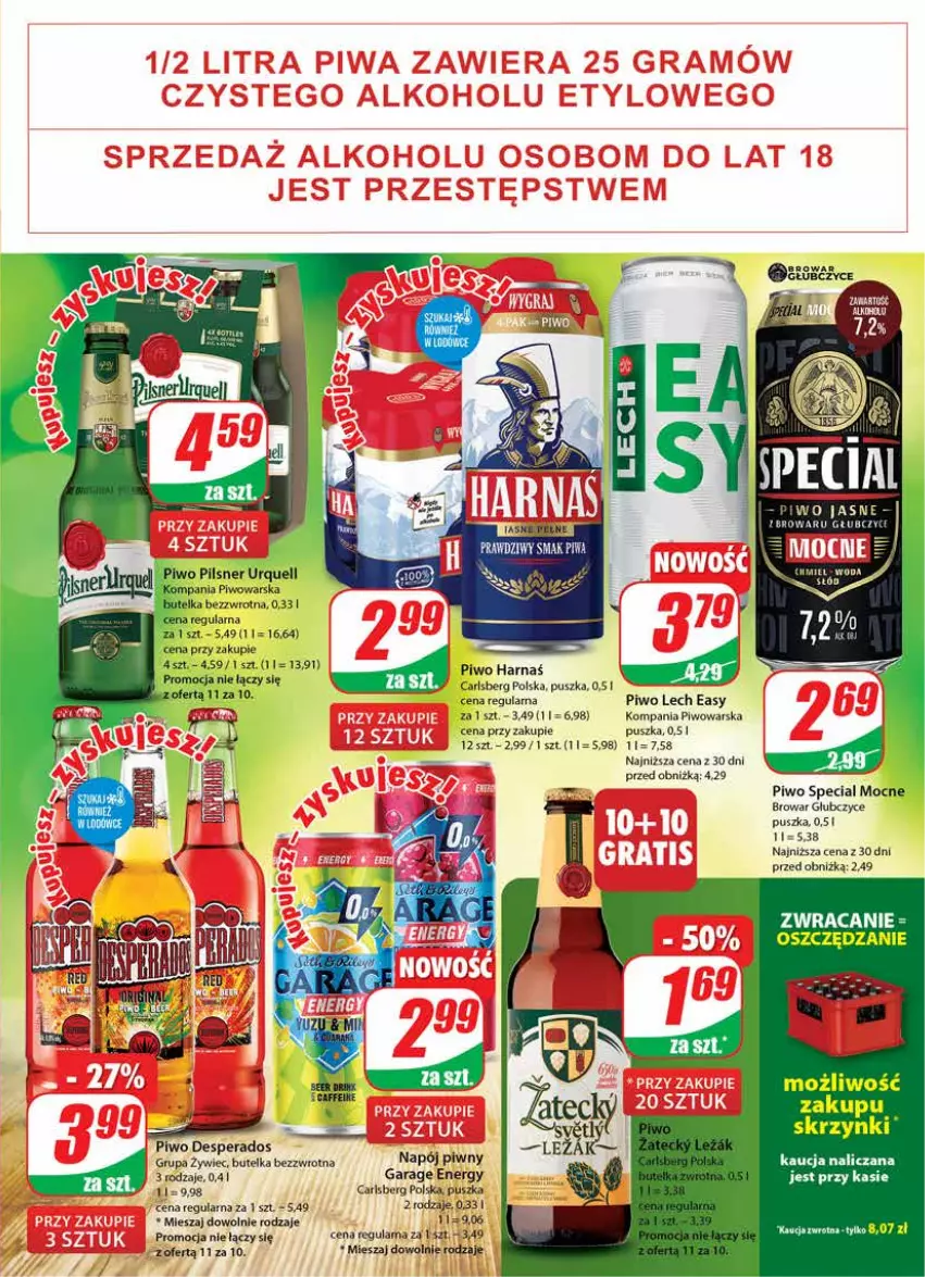 Gazetka promocyjna Dino - Gazetka 36 - ważna 06.09 do 12.09.2023 - strona 17 - produkty: Carlsberg, Desperados, Harnaś, Napój, Pilsner Urquell, Piwo