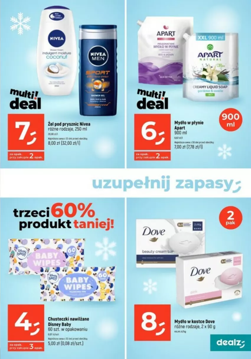 Gazetka promocyjna Dealz - ważna 09.11 do 15.11.2023 - strona 9 - produkty: Chusteczki, Dove, Mydło, Mydło w płynie, Nivea, Sok