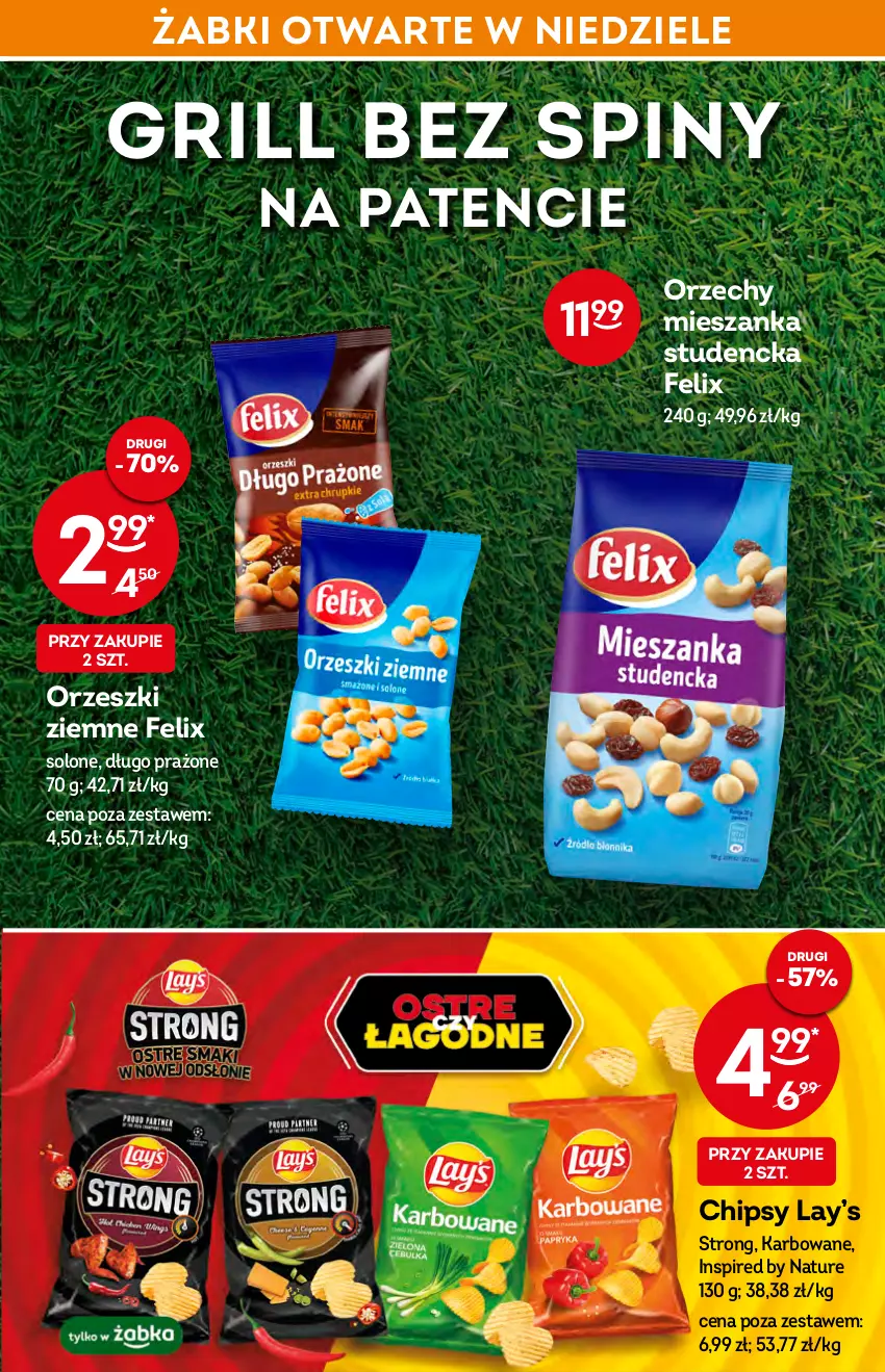 Gazetka promocyjna Żabka - ważna 18.05 do 24.05.2022 - strona 15 - produkty: Chipsy, Felix, Grill, Lay’s, Mieszanka studencka, Orzeszki, Orzeszki ziemne