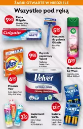 Gazetka promocyjna Żabka - Gazetka - ważna od 24.05 do 24.05.2022 - strona 44 - produkty: Papier, Air Wick, Varta, Velvet, Szynka, Vizir, Ręcznik, Gillette, Maszynka, Maszynka do golenia, Colgate, LG