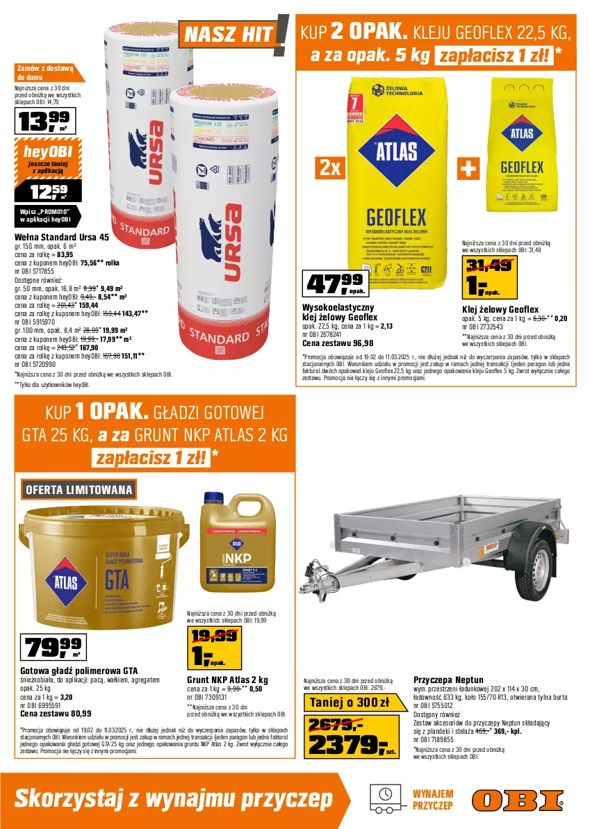 Gazetka promocyjna Obi - Gazetka OBI - ważna 19.02 do 11.03.2025 - strona 15 - produkty: BIC, Einhell, Fa, Geoflex, Gładź polimerowa, Grunt, Klej, Kurtka, Kurtka softshell, Przecinarka, Przecinarka do drewna, Rama, Ser, Sok, Spodnie, Tran, Wełna