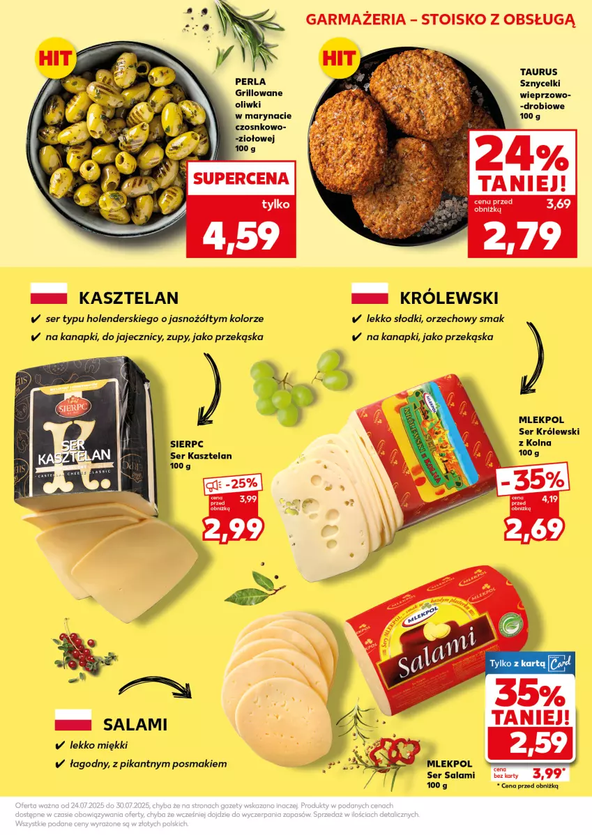 Gazetka promocyjna Kaufland - Mocny Start - ważna 28.07 do 30.07.2025 - strona 15 - produkty: Grill, Kasztelan, Królewski, Noż, Oliwki, Salami, Ser, Ser Kasztelan, Ser salami