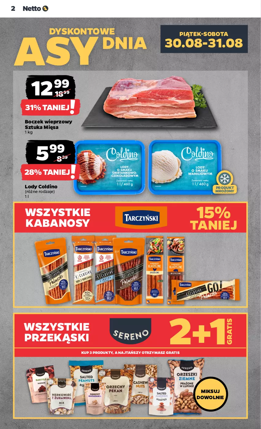 Gazetka promocyjna Netto - Netto Gazetka Food 35/24B - ważna 29.08 do 04.09.2024 - strona 2 - produkty: Boczek, Boczek wieprzowy, Gra, Kabanos, Lody