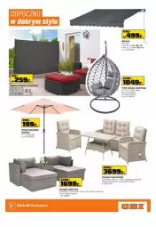 Gazetka promocyjna Obi - Gazetka OBI - Gazetka - ważna od 12.07 do 12.07.2022 - strona 21 - produkty: Piec, Stolik, Stół, Sofa, Markiza, Kosz, Parasol, Fotel, Fa
