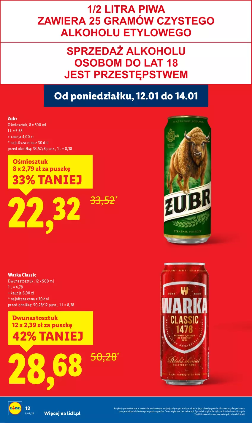 Gazetka promocyjna Lidl - GAZETKA - ważna 12.01 do 14.01.2026 - strona 12 - produkty: Warka