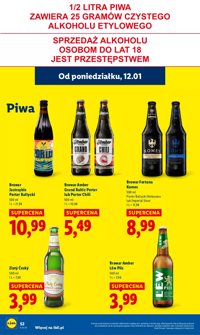 Gazetka promocyjna Lidl - GAZETKA - ważna 12.01 do 14.01.2026 - strona 52 - produkty: Fortuna, Gra, Piwa, Por
