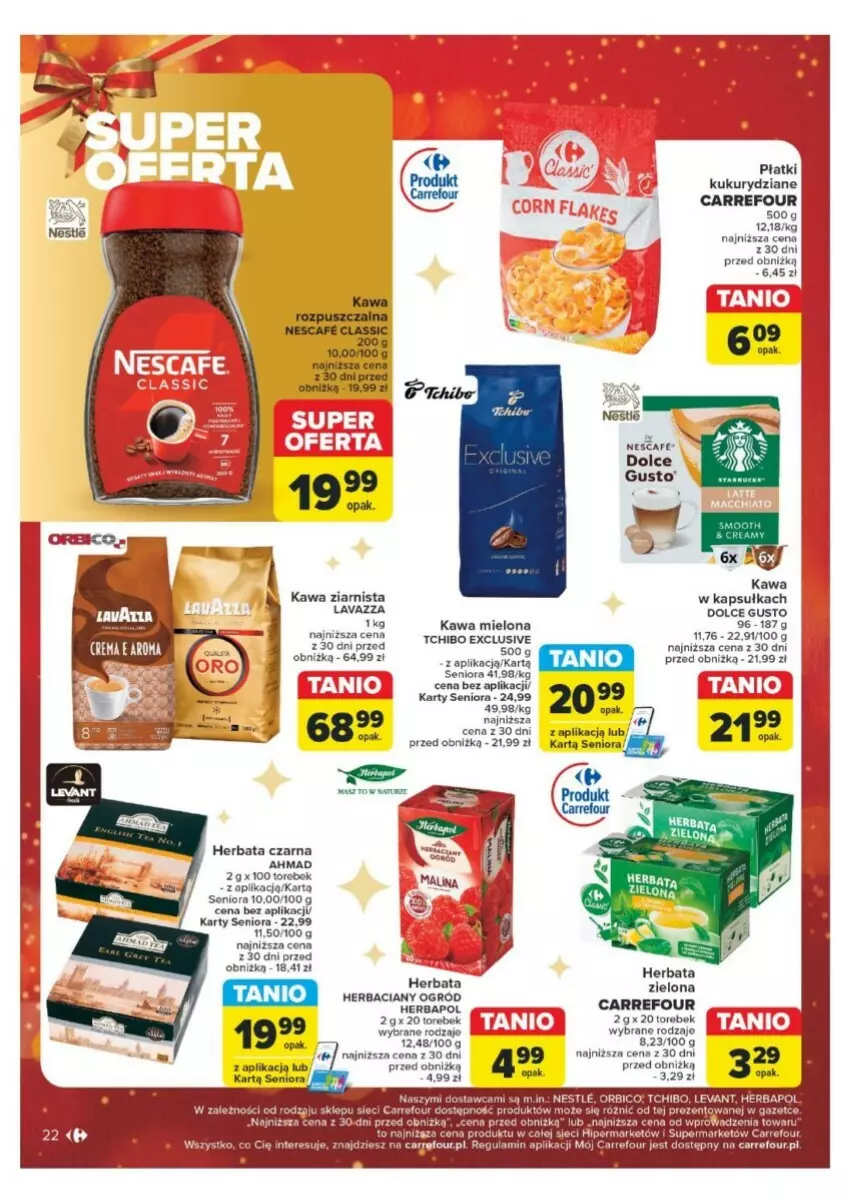 Gazetka promocyjna Carrefour - ważna 16.12 do 24.12.2024 - strona 15 - produkty: BIC, Dolce Gusto, Herbapol, Herbata, Herbata czarna, Kawa, Kawa mielona, Kawa rozpuszczalna, Kawa ziarnista, Lavazza, Ogród, Tchibo