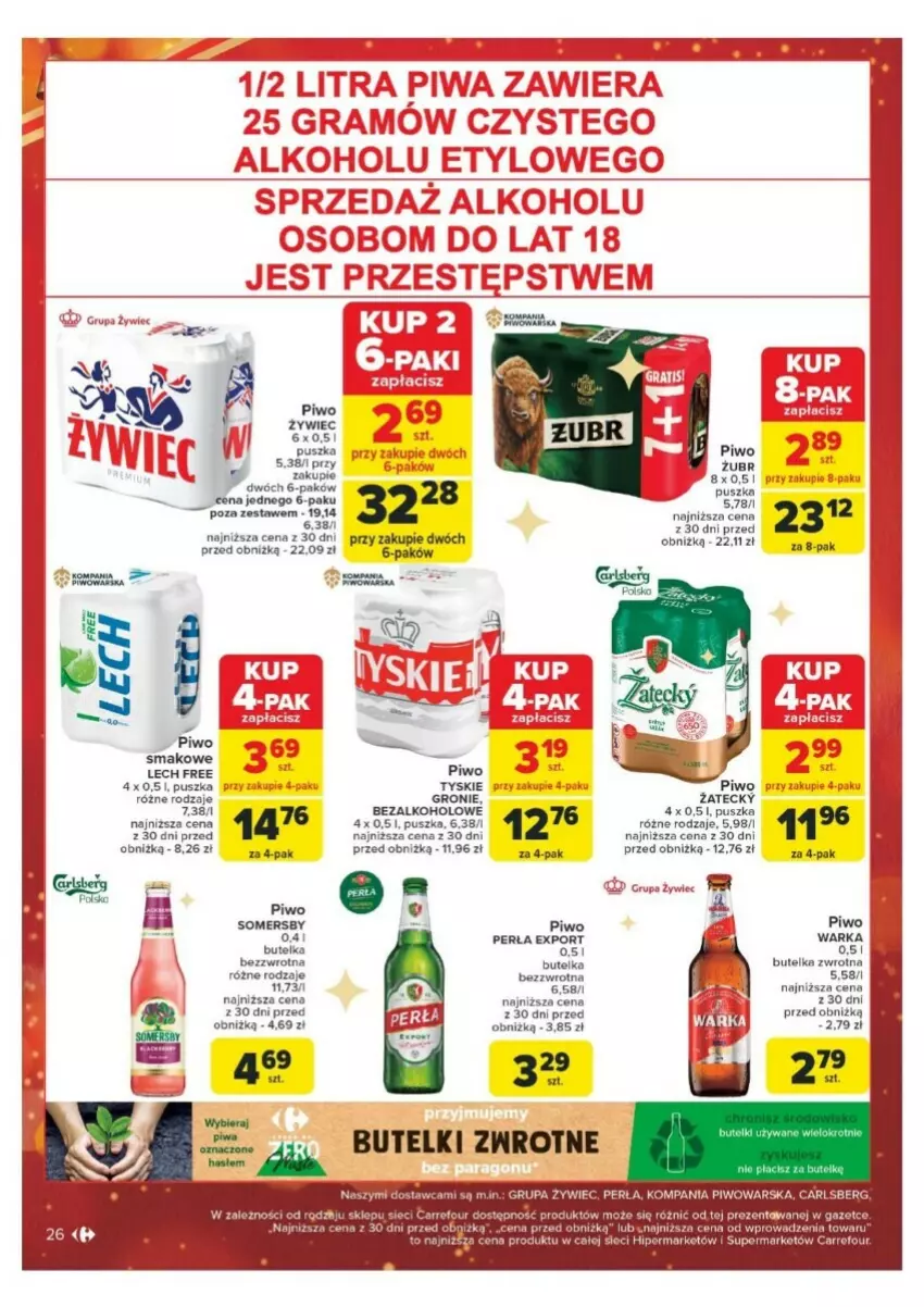 Gazetka promocyjna Carrefour - ważna 16.12 do 24.12.2024 - strona 19 - produkty: Perła, Piwo, Por, Somersby, Tyskie, Warka