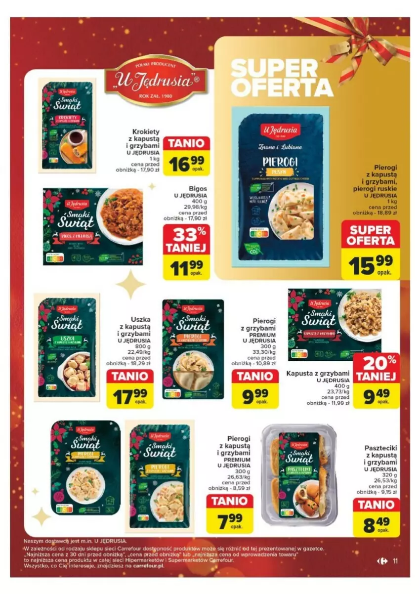 Gazetka promocyjna Carrefour - ważna 16.12 do 24.12.2024 - strona 3 - produkty: Bigos, Kapustą, Krokiety, Pierogi, Pupa