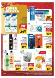 Gazetka promocyjna Carrefour - Gazetka - ważna od 24.12 do 24.12.2024 - strona 24 - produkty: Płyn do kąpieli, Dezodorant, Adidas, Tampony, Fusion, Szynka, Chusteczki, Gillette, Maszynka, Mydło, Maszynka do golenia, O.B., Luksja, Blend-a-Med, Fa