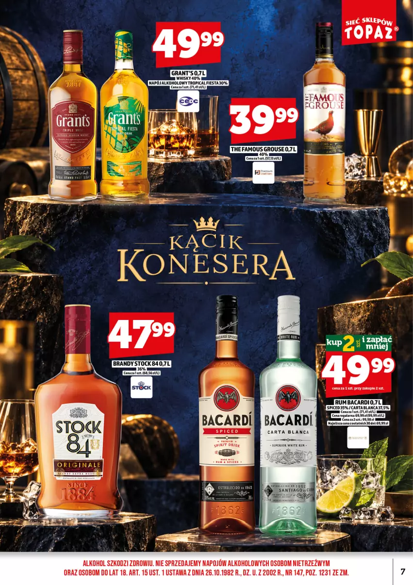 Gazetka promocyjna Topaz - Gazetka - ważna 01.10 do 15.10.2026 - strona 9 - produkty: Bacardi, Fa, Napój, Rum, The Famous Grouse, Tropical