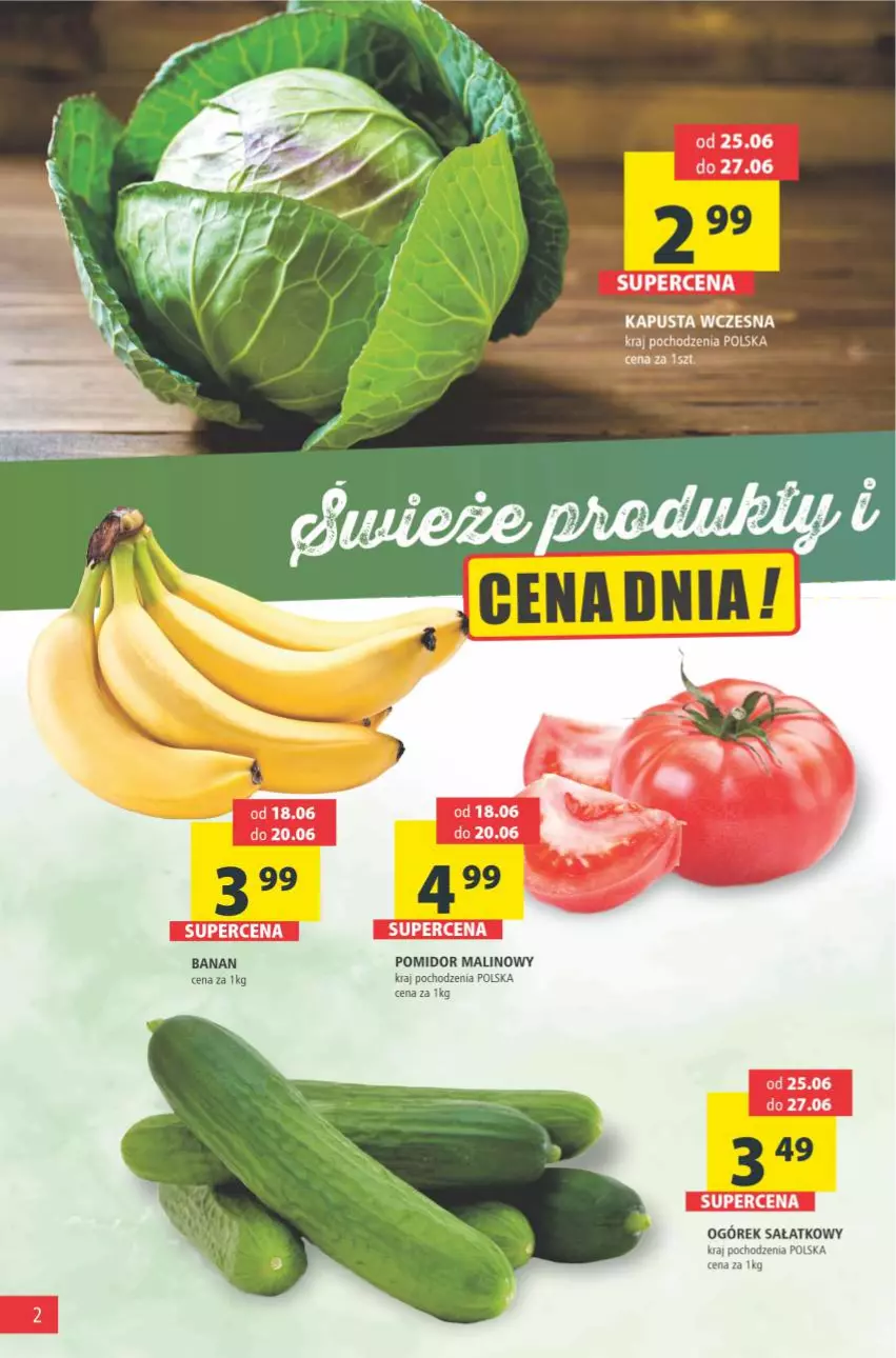 Gazetka promocyjna Arhelan - Gazetka - ważna 18.06 do 27.06.2021 - strona 2 - produkty: Ogórek, Pomidor malinowy, Sałat