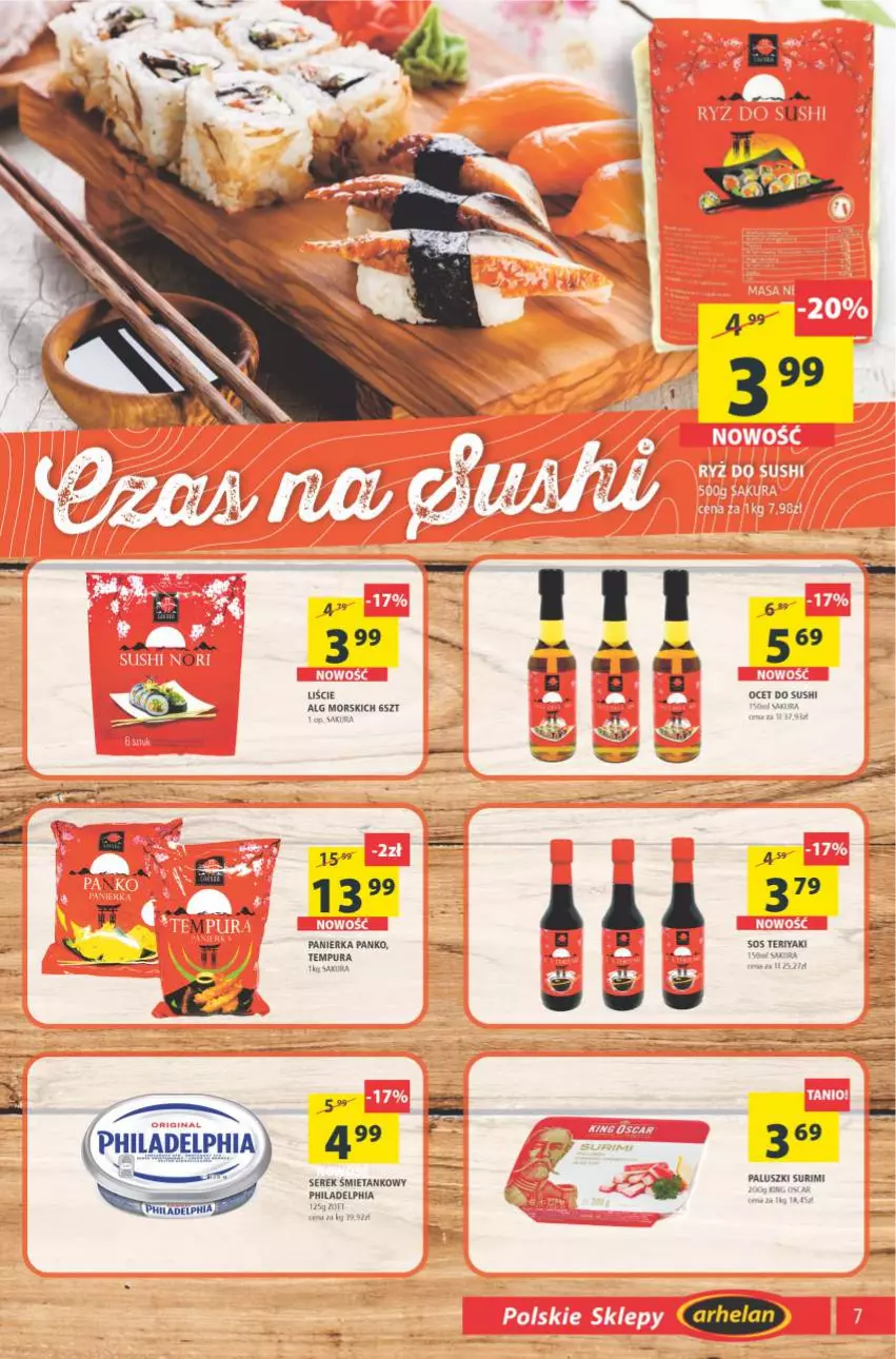 Gazetka promocyjna Arhelan - Gazetka - ważna 18.06 do 27.06.2021 - strona 7 - produkty: LG, Ocet, Philadelphia, Pur, Ser, Serek, Surimi, Sushi, Zott