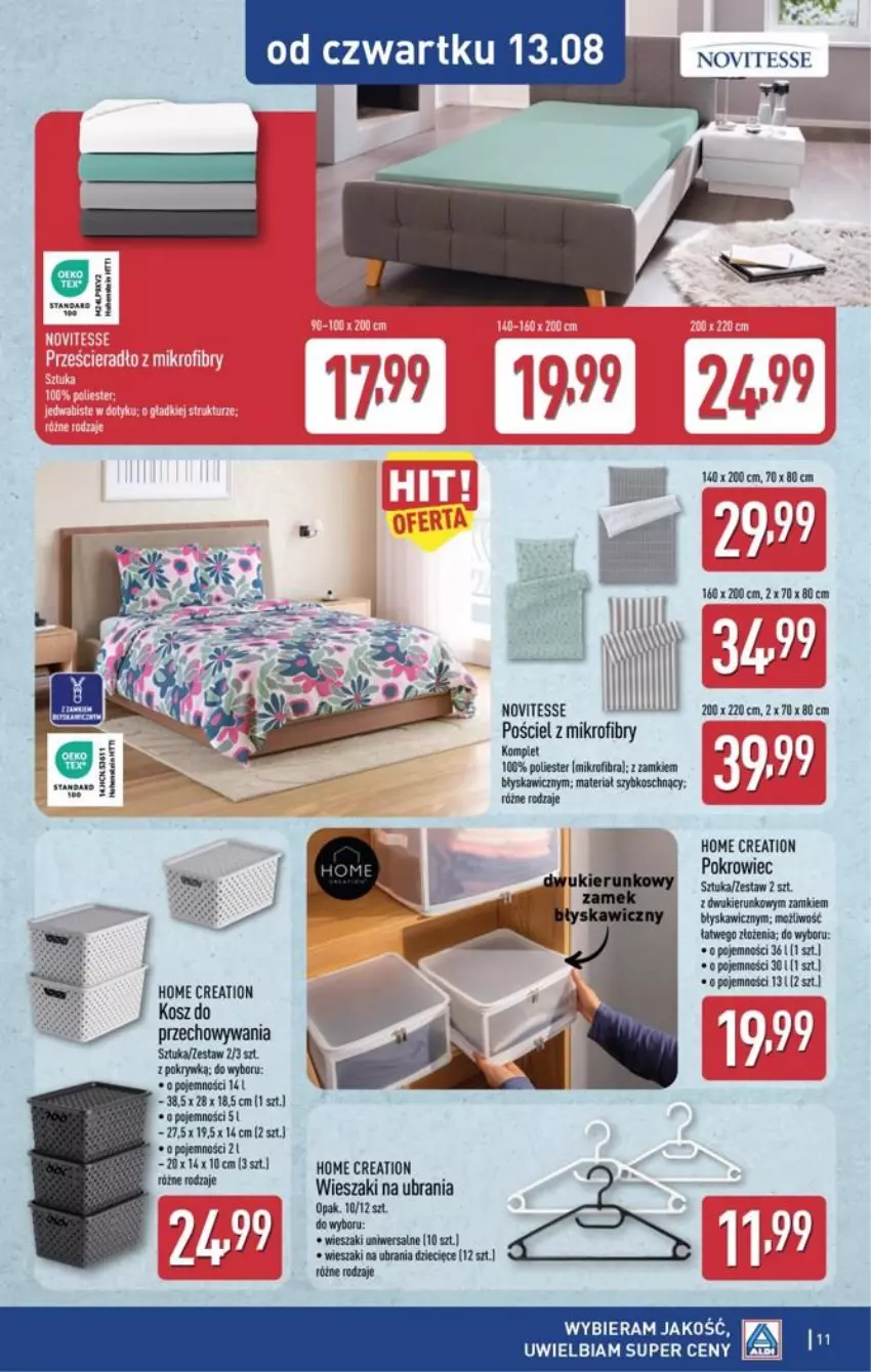 Gazetka promocyjna Aldi - Przygotuj się na kolejny tydzień - ważna 11.08 do 13.08.2026 - strona 11 - produkty: Dzieci, Kosz, Pokrowiec, Pościel, Ubrania, Wieszak