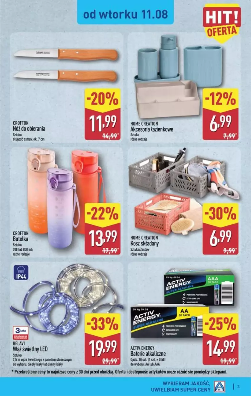 Gazetka promocyjna Aldi - Przygotuj się na kolejny tydzień - ważna 11.08 do 13.08.2026 - strona 3 - produkty: Baterie alkaliczne, Kosz