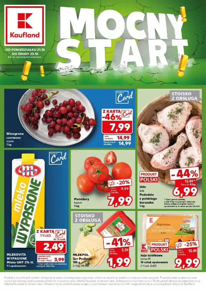 Gazetka promocyjna Kaufland - ważna 21.10 do 23.10.2024 - strona 1 - produkty: Jaja, Mleko, Mlekovita, Wino, Winogrona