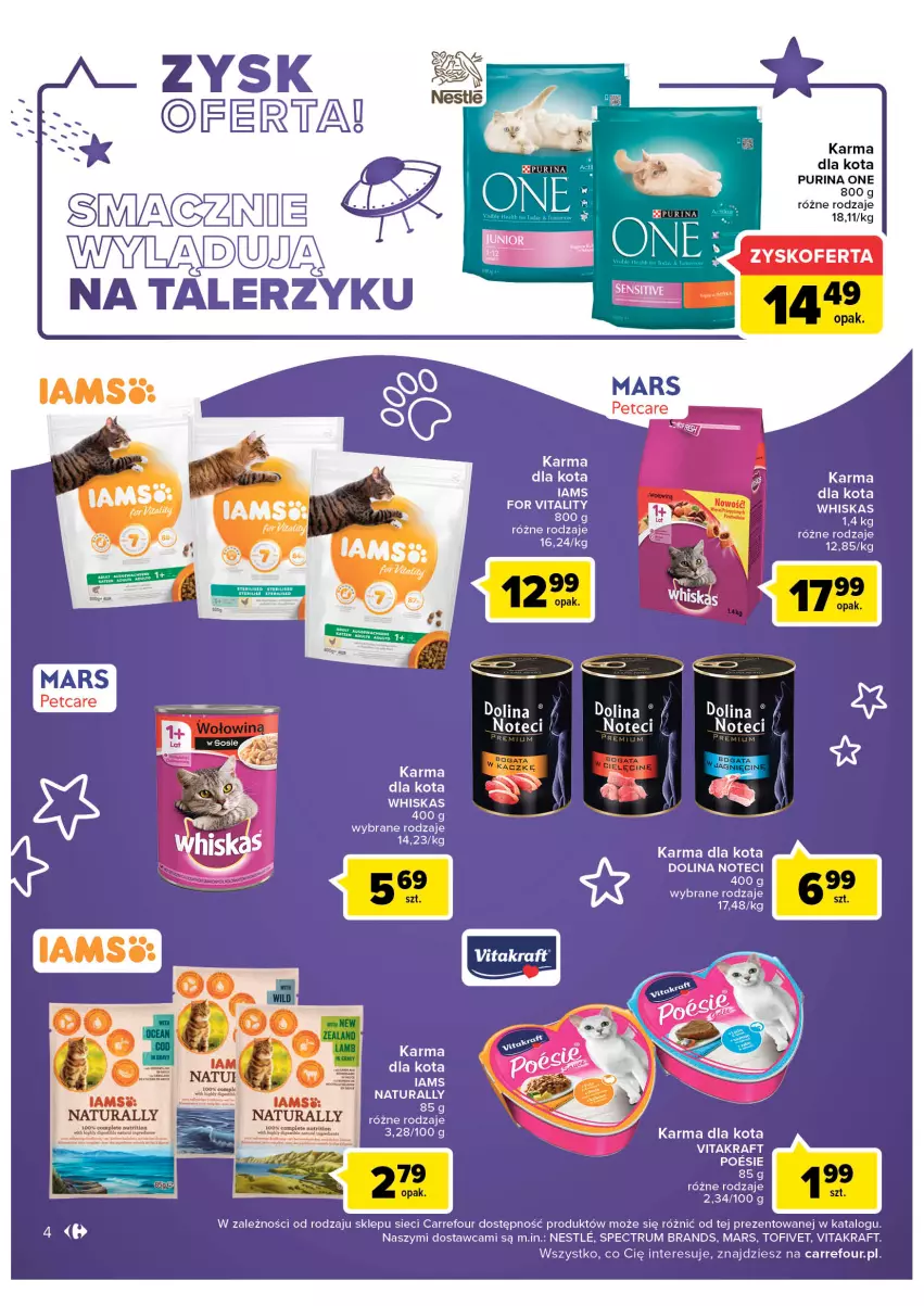 Gazetka promocyjna Carrefour - Gazetka Dobra oferta dla pupila - ważna 21.06 do 02.07.2022 - strona 4 - produkty: Iams, Mars, Pur, Purina, Rum, Talerz, Talerzyk, Vitakraft, Whiskas