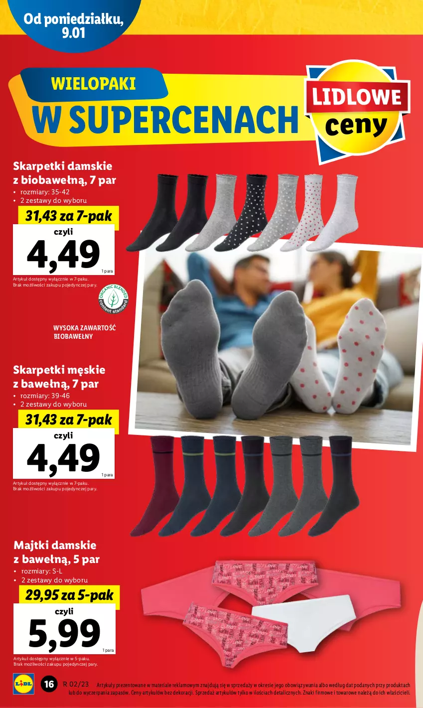 Gazetka promocyjna Lidl - GAZETKA - ważna 09.01 do 14.01.2023 - strona 16 - produkty: Karp, Majtki, Skarpetki, Sok