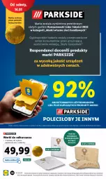Gazetka promocyjna Lidl - GAZETKA - Gazetka - ważna od 14.01 do 14.01.2023 - strona 43 - produkty: Parkside, Odkurzacz, Sok, Papier