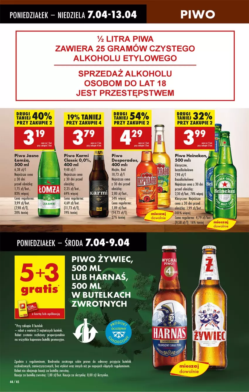 Gazetka promocyjna Biedronka - Od Poniedziałku - ważna 07.04 do 12.04.2025 - strona 56 - produkty: Desperados, Gra, Harnaś, Heineken, Karmi, Piwa, Piwo, Piwo jasne, Por