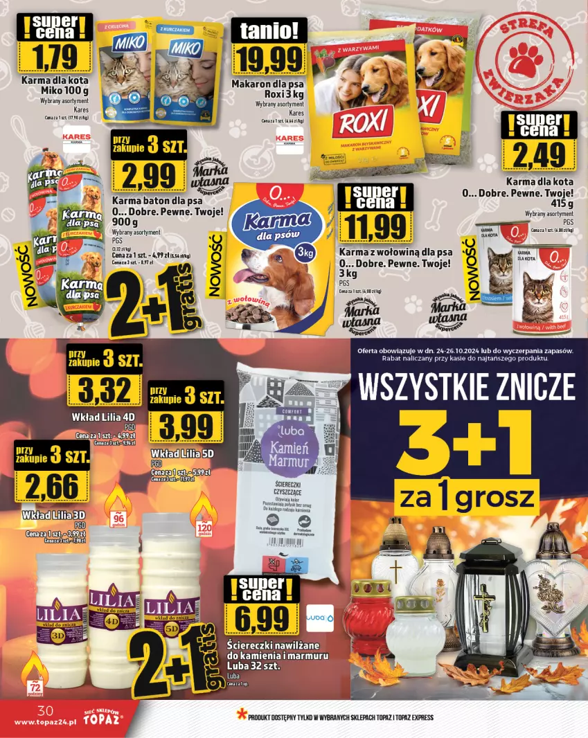 Gazetka promocyjna Topaz - Gazetka - ważna 24.10 do 30.10.2024 - strona 30 - produkty: Baton, Baton dla psa, Top