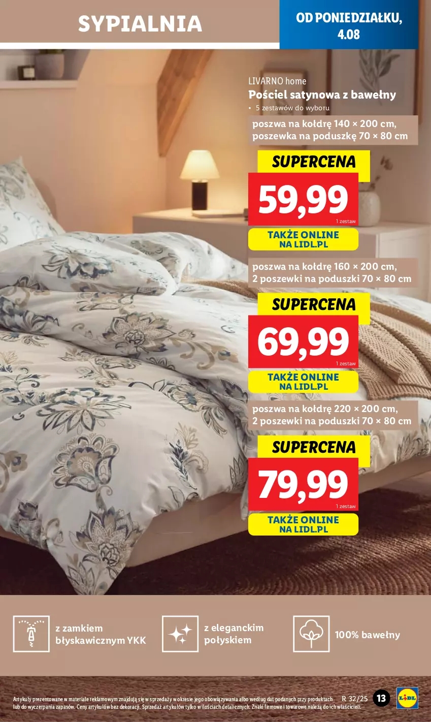Gazetka promocyjna Lidl - GAZETKA - ważna 04.08 do 10.08.2025 - strona 13 - produkty: Ivar, Pościel, Poszewka, Sypialnia