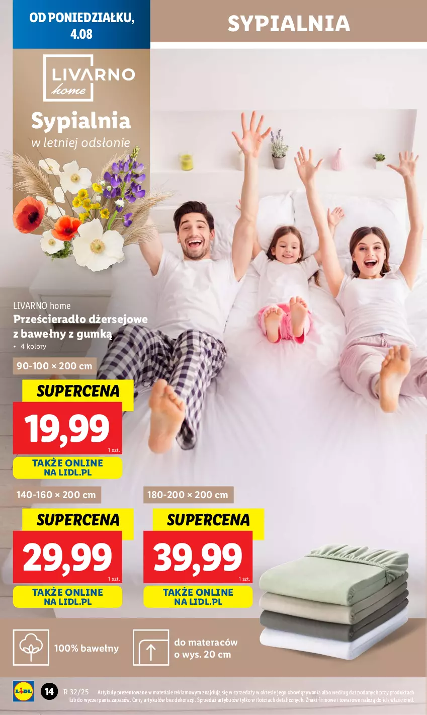 Gazetka promocyjna Lidl - GAZETKA - ważna 04.08 do 10.08.2025 - strona 14 - produkty: Ivar, Materac, Prześcieradło, Sypialnia, Tera