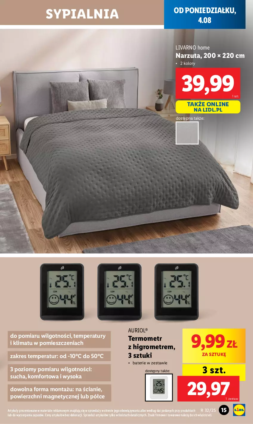 Gazetka promocyjna Lidl - GAZETKA - ważna 04.08 do 10.08.2025 - strona 15 - produkty: Ivar, LG, Narzuta, Sok, Sypialnia, Termometr