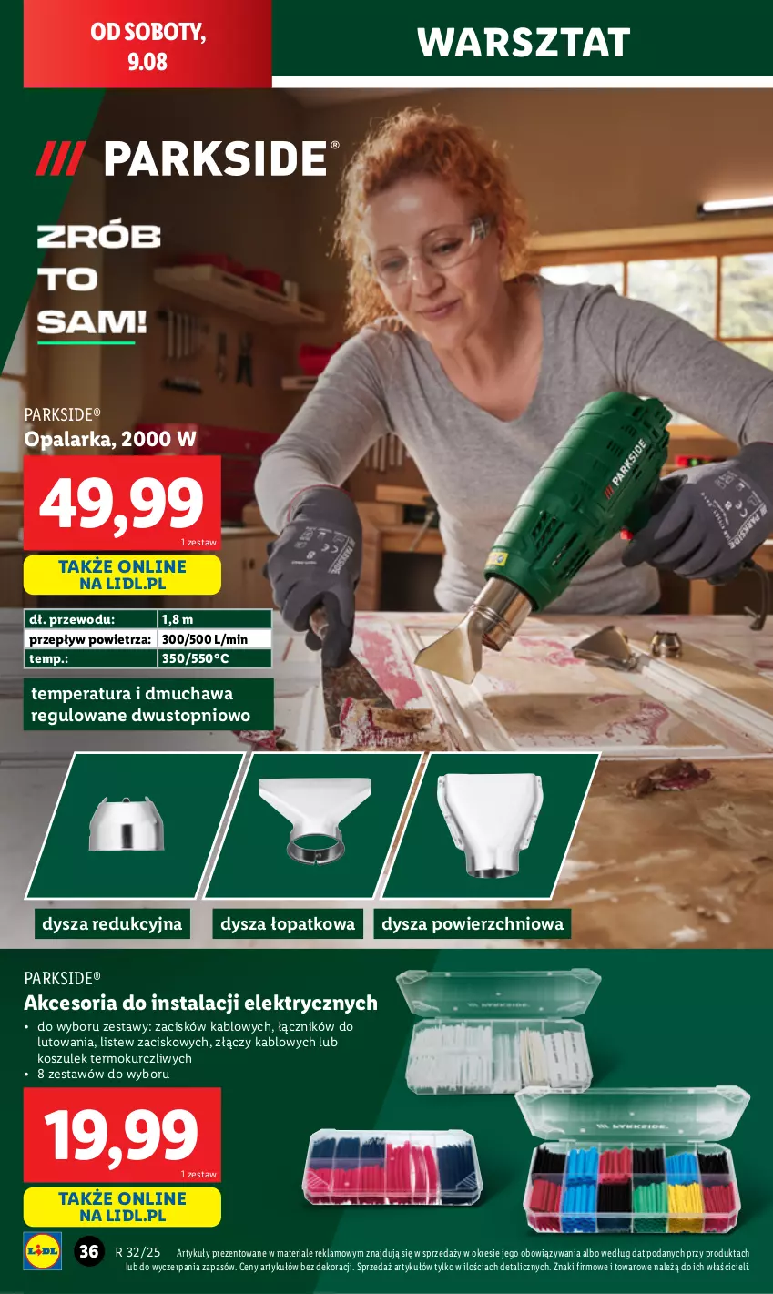 Gazetka promocyjna Lidl - GAZETKA - ważna 04.08 do 10.08.2025 - strona 40 - produkty: Kosz, Opalarka, Parkside, Top