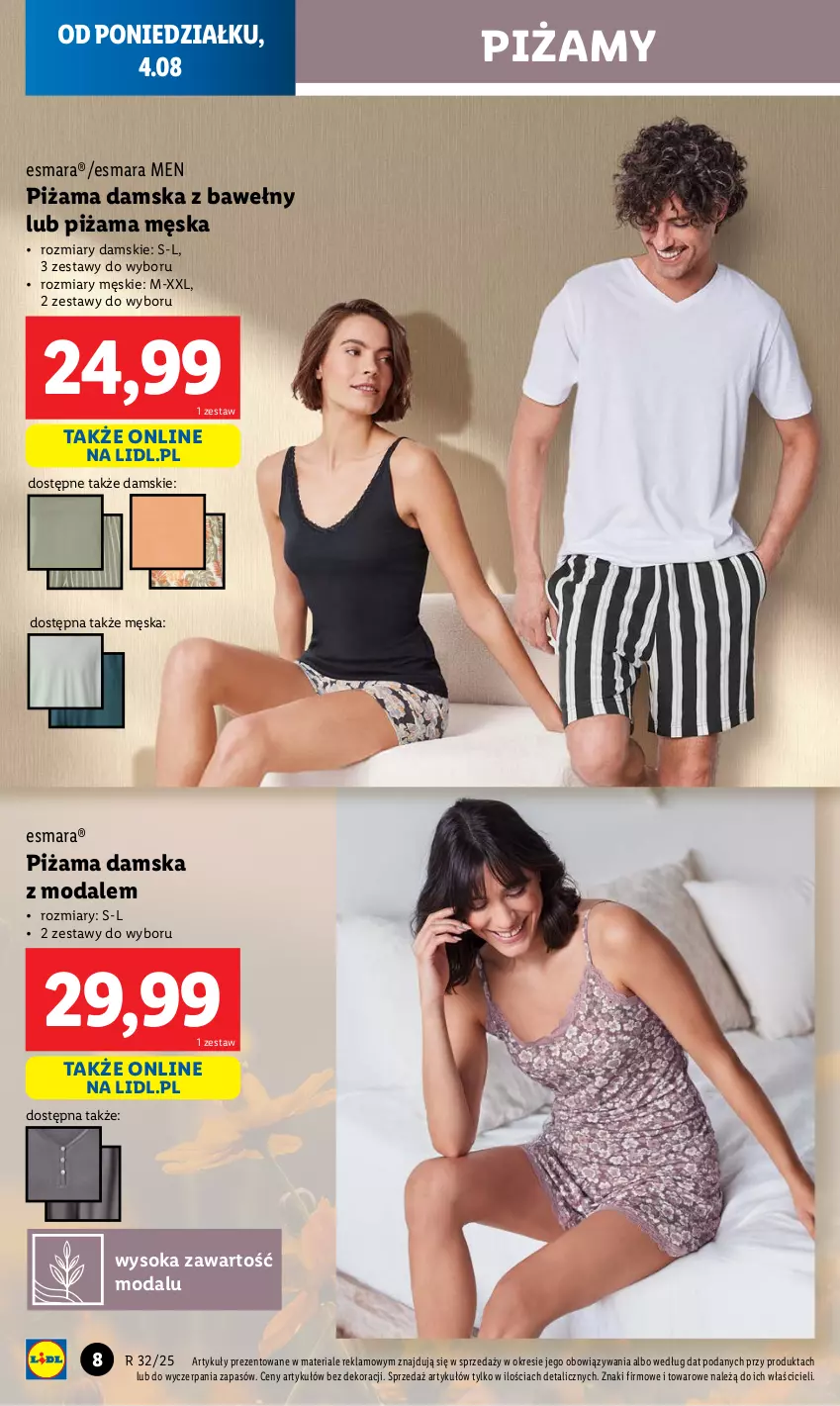 Gazetka promocyjna Lidl - GAZETKA - ważna 04.08 do 10.08.2025 - strona 8 - produkty: Moda, Piżama, Sok