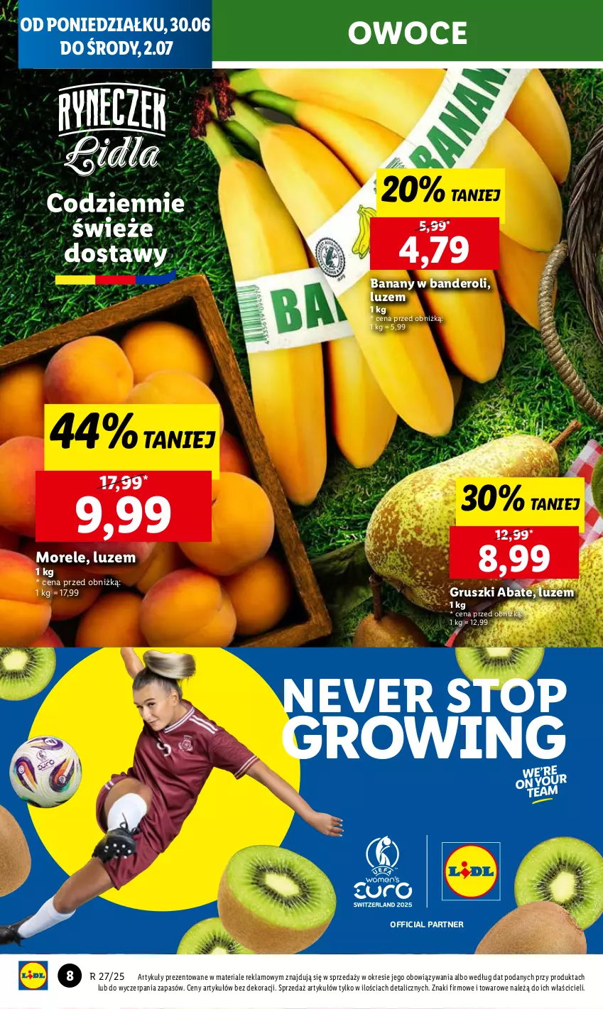 Gazetka promocyjna Lidl - GAZETKA - ważna 30.06 do 02.07.2025 - strona 12 - produkty: Banany, Gruszki, Owoce, Top