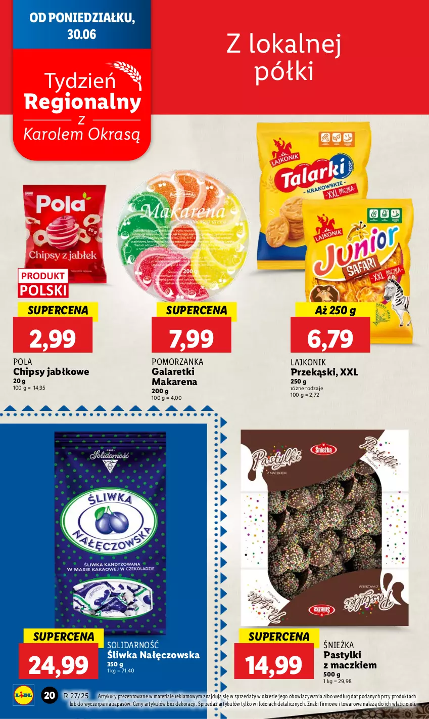 Gazetka promocyjna Lidl - GAZETKA - ważna 30.06 do 02.07.2025 - strona 24 - produkty: Chipsy, Gala, Galaretki, Lajkonik, Pastylki