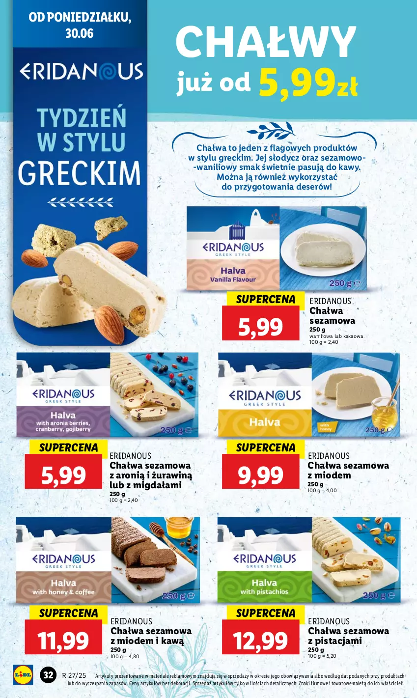 Gazetka promocyjna Lidl - GAZETKA - ważna 30.06 do 02.07.2025 - strona 38 - produkty: Chałwa, Deser, Kakao, Ser, Sezam