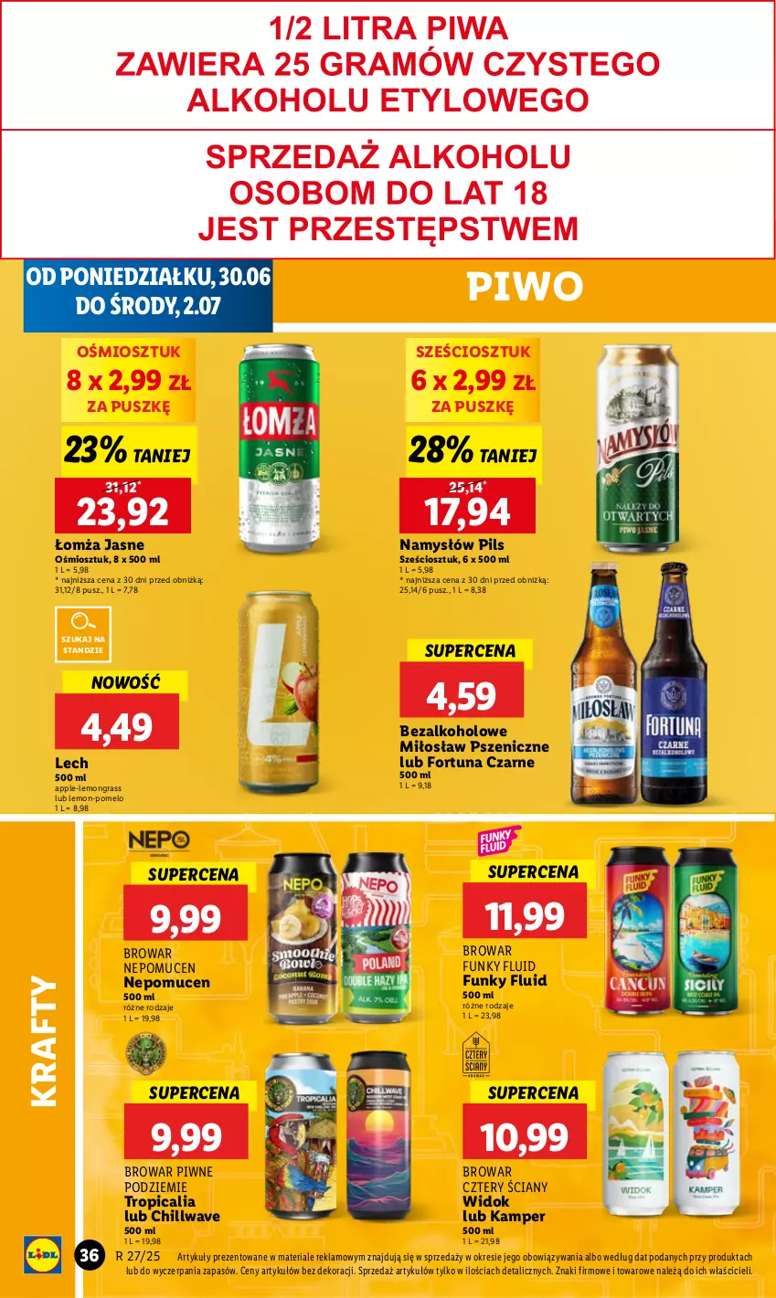 Gazetka promocyjna Lidl - GAZETKA - ważna 30.06 do 02.07.2025 - strona 44 - produkty: Fortuna, Gra, Namysłów, Piwo, Pomelo, Tropical