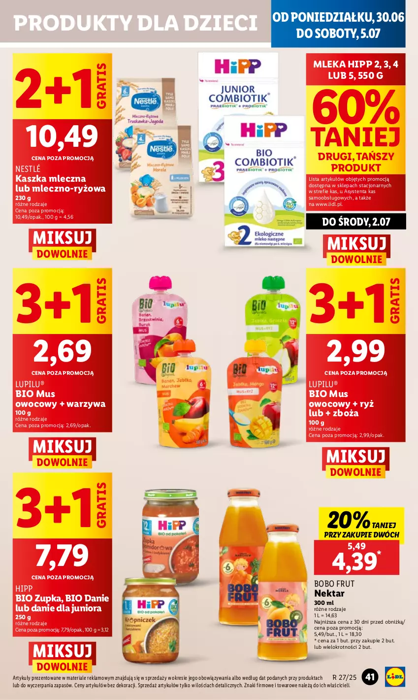 Gazetka promocyjna Lidl - GAZETKA - ważna 30.06 do 02.07.2025 - strona 49 - produkty: Dzieci, Gra, HiPP, Hipp Bio, Mus, Nektar, Nestlé, Ryż, Warzywa