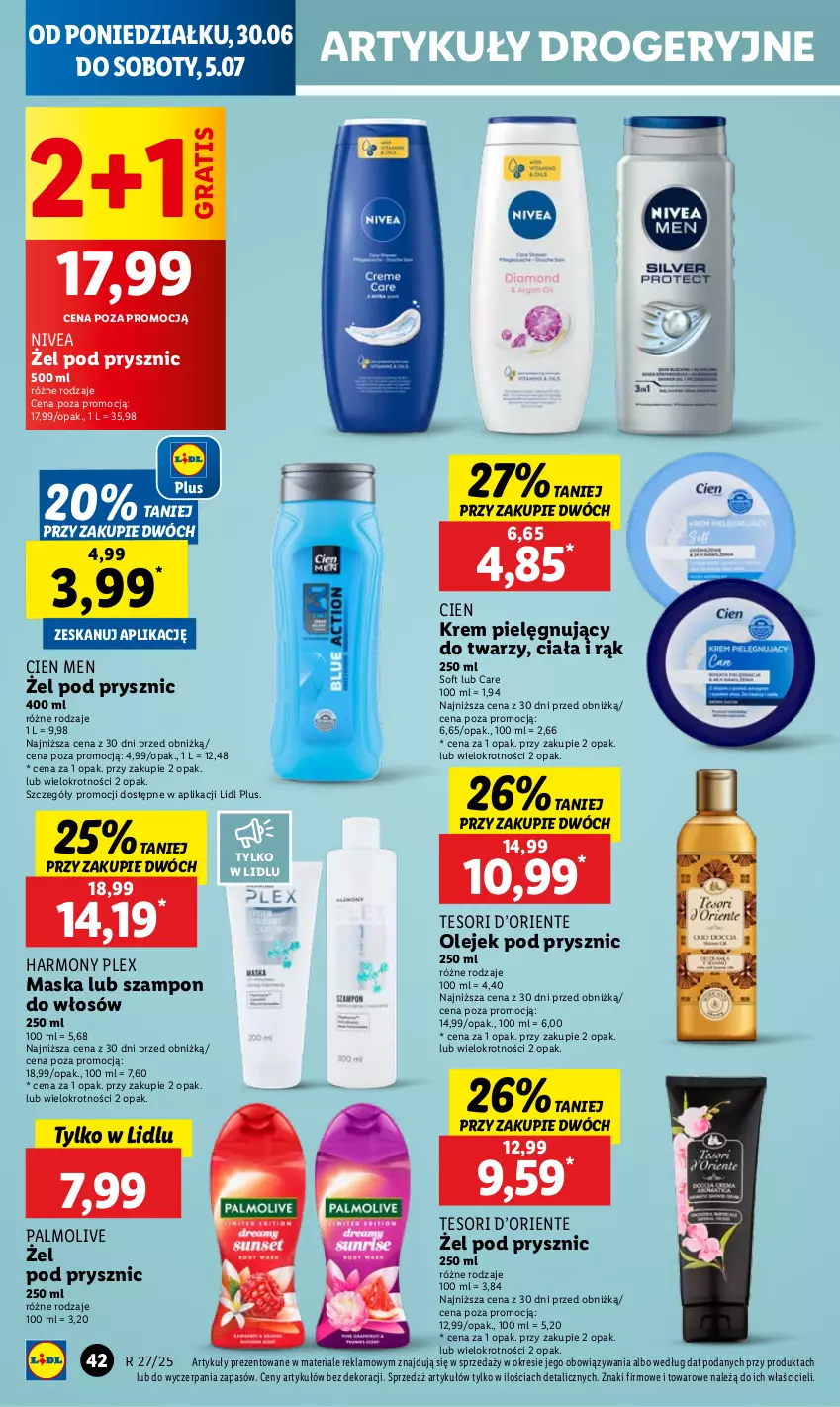 Gazetka promocyjna Lidl - GAZETKA - ważna 30.06 do 02.07.2025 - strona 50 - produkty: Gra, Maska, Nivea, Olej, Olejek pod prysznic, Palmolive, Szampon