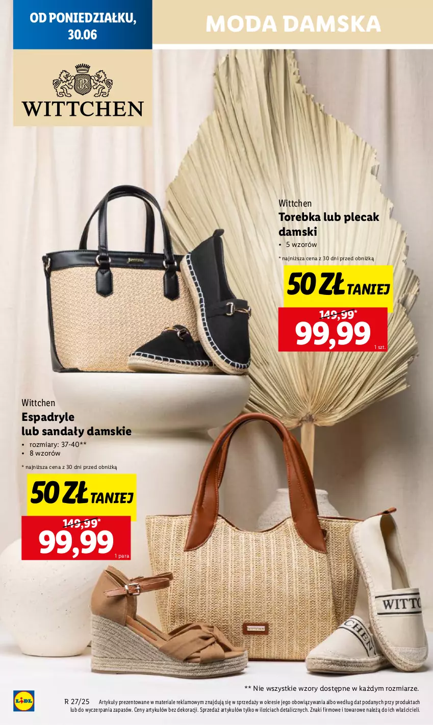 Gazetka promocyjna Lidl - GAZETKA - ważna 30.06 do 02.07.2025 - strona 8 - produkty: Moda, Plecak, Sandał, Torebka, Wittchen