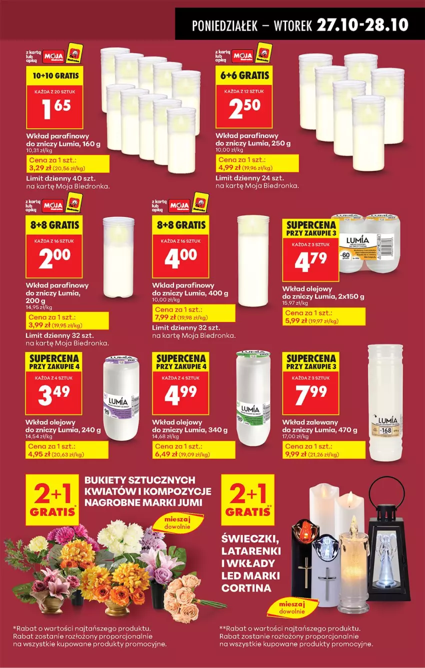Gazetka promocyjna Biedronka - Od Poniedziałku - ważna 27.10 do 01.11.2025 - strona 17 - produkty: Bukiet, Olej, Por, Wkład olejowy, Znicz