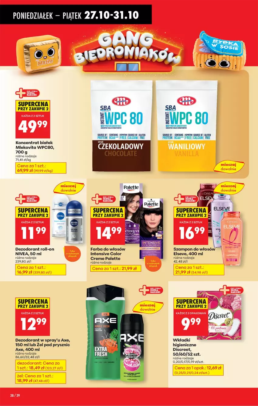 Gazetka promocyjna Biedronka - Od Poniedziałku - ważna 27.10 do 01.11.2025 - strona 48 - produkty: Calcium, Dezodorant, Discreet, Elseve, Fa, Farba do włosów, Nivea, Palette, Szampon