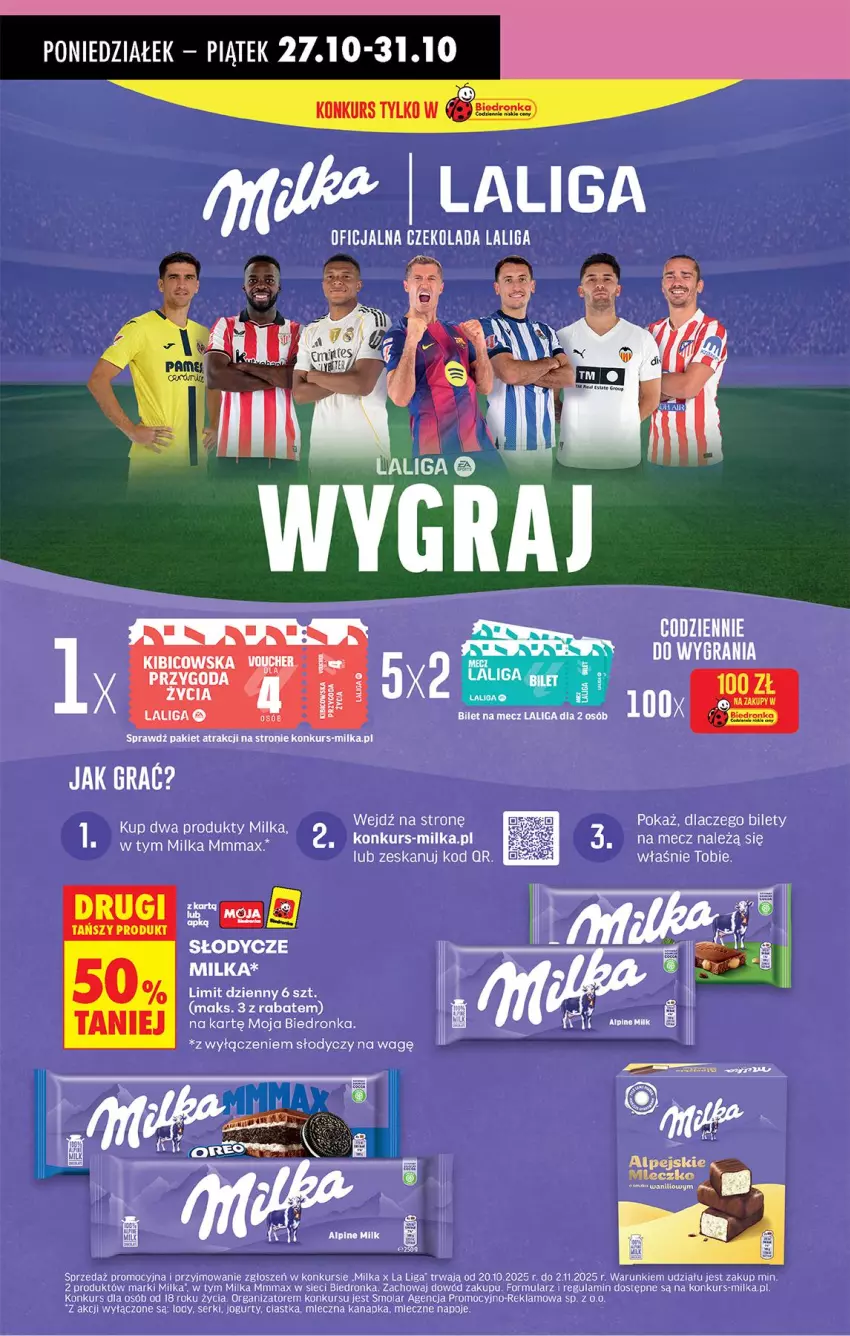 Gazetka promocyjna Biedronka - Od Poniedziałku - ważna 27.10 do 01.11.2025 - strona 60 - produkty: Ciastka, Jogurt, Lody, Milka, Mleczna kanapka, Mola, Napoje, Ser