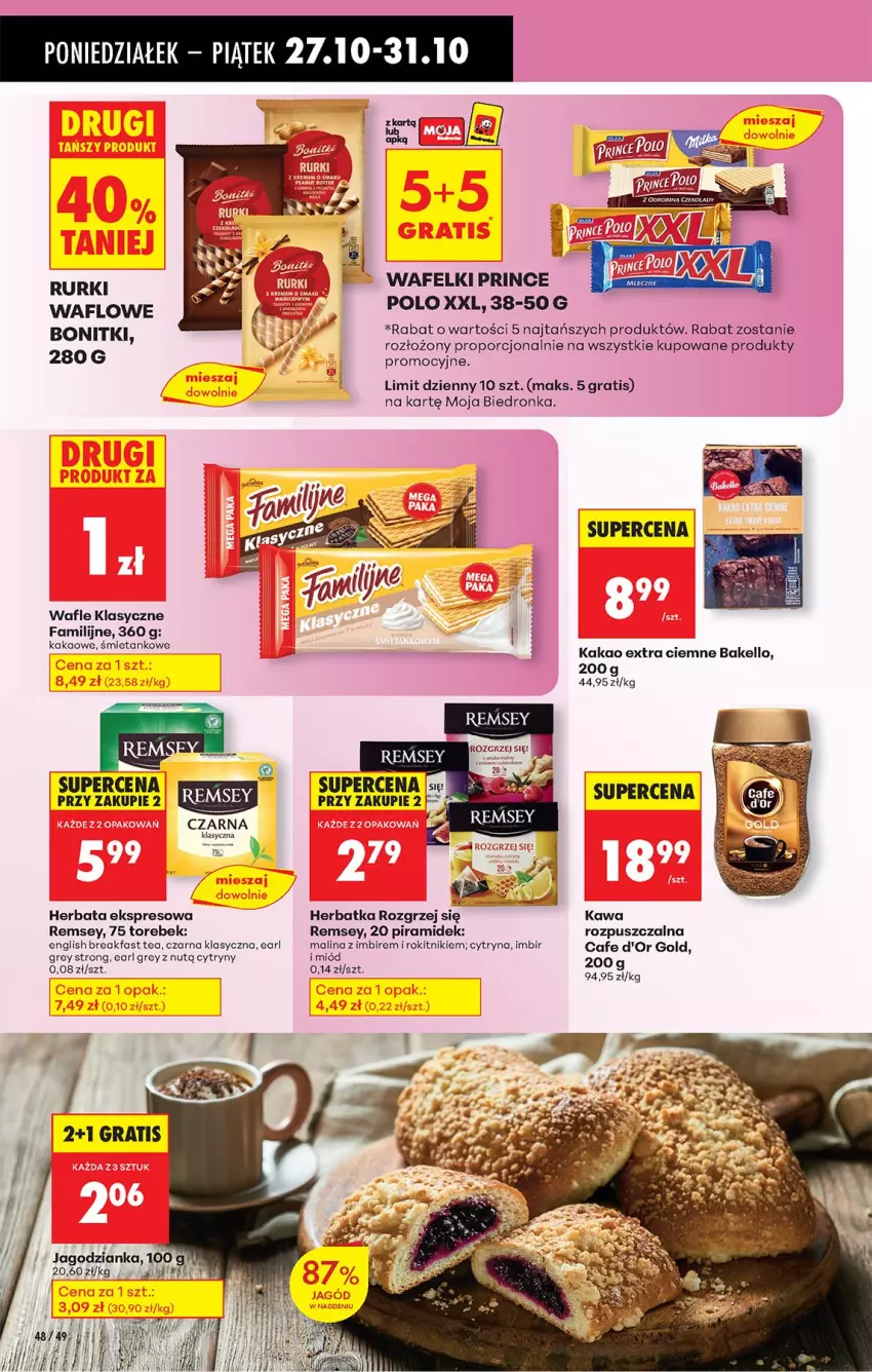 Gazetka promocyjna Biedronka - Od Poniedziałku - ważna 27.10 do 01.11.2025 - strona 66 - produkty: Bonitki, Cytryny, Earl Grey, Fa, Gra, Herbata, Imbir, Jagodzianka, Kakao, Kawa, Miód, Por, Rurki, Wafle