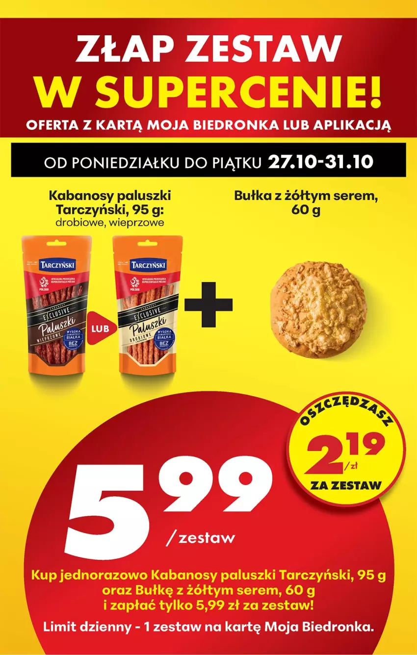 Gazetka promocyjna Biedronka - Od Poniedziałku - ważna 27.10 do 01.11.2025 - strona 84 - produkty: Bułka, Kabanos, Ser, Tarczyński