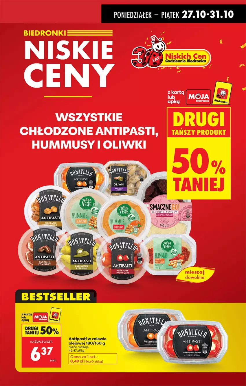Gazetka promocyjna Biedronka - Od Poniedziałku - ważna 27.10 do 01.11.2025 - strona 9 - produkty: Hummus, Mus, Olej, Oliwki
