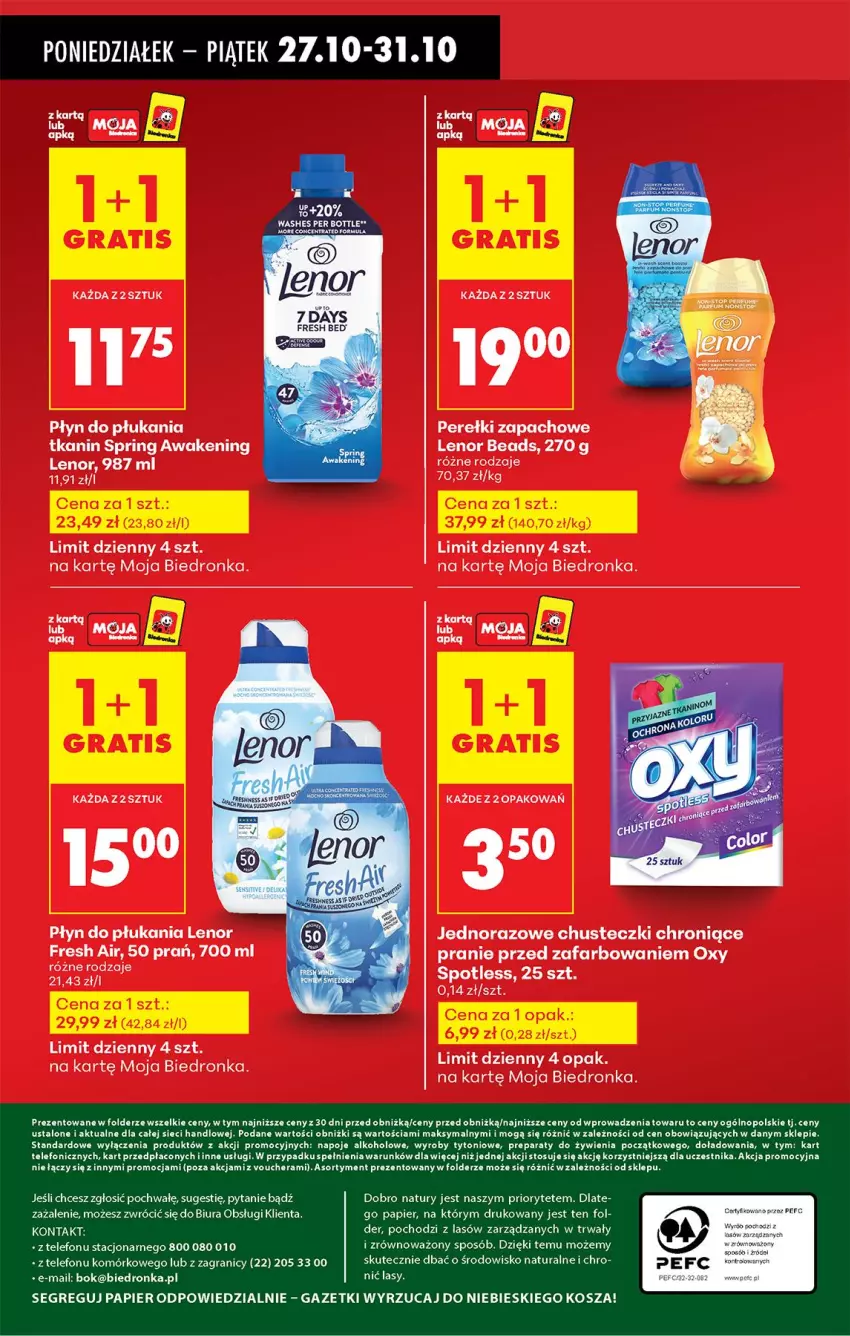 Gazetka promocyjna Biedronka - Od Poniedziałku - ważna 27.10 do 01.11.2025 - strona 91 - produkty: Chusteczki, Fa, Gra, Lenor, Perełki zapachowe, Płyn do płukania