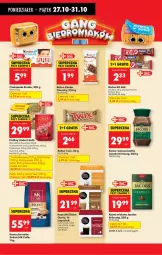 Gazetka promocyjna Biedronka - Od Poniedziałku - Gazetka - ważna od 01.11 do 01.11.2025 - strona 40 - produkty: Kit Kat, Kawa rozpuszczalna, Rum, Por, Gra, Kawa ziarnista, Praliny, Lindor, Chia, Kawa mielona, Kawa, Twix, Czekolada, Baton, Jacobs, Kinder, Lindt, LG