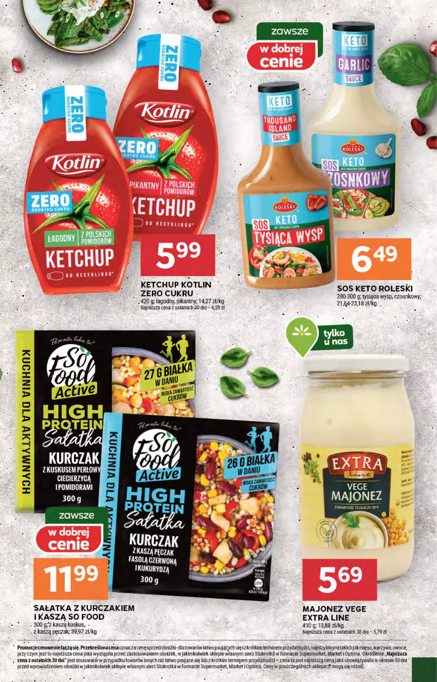 Gazetka promocyjna Stokrotka - Supermarket - ważna 05.02 do 11.02.2026 - strona 27 - produkty: Ketchup, Kotlin, Kurczak, Kuskus, Majonez, Mięso, Optima, Owoce, Sałat, Sałatka, Sos, Warzywa