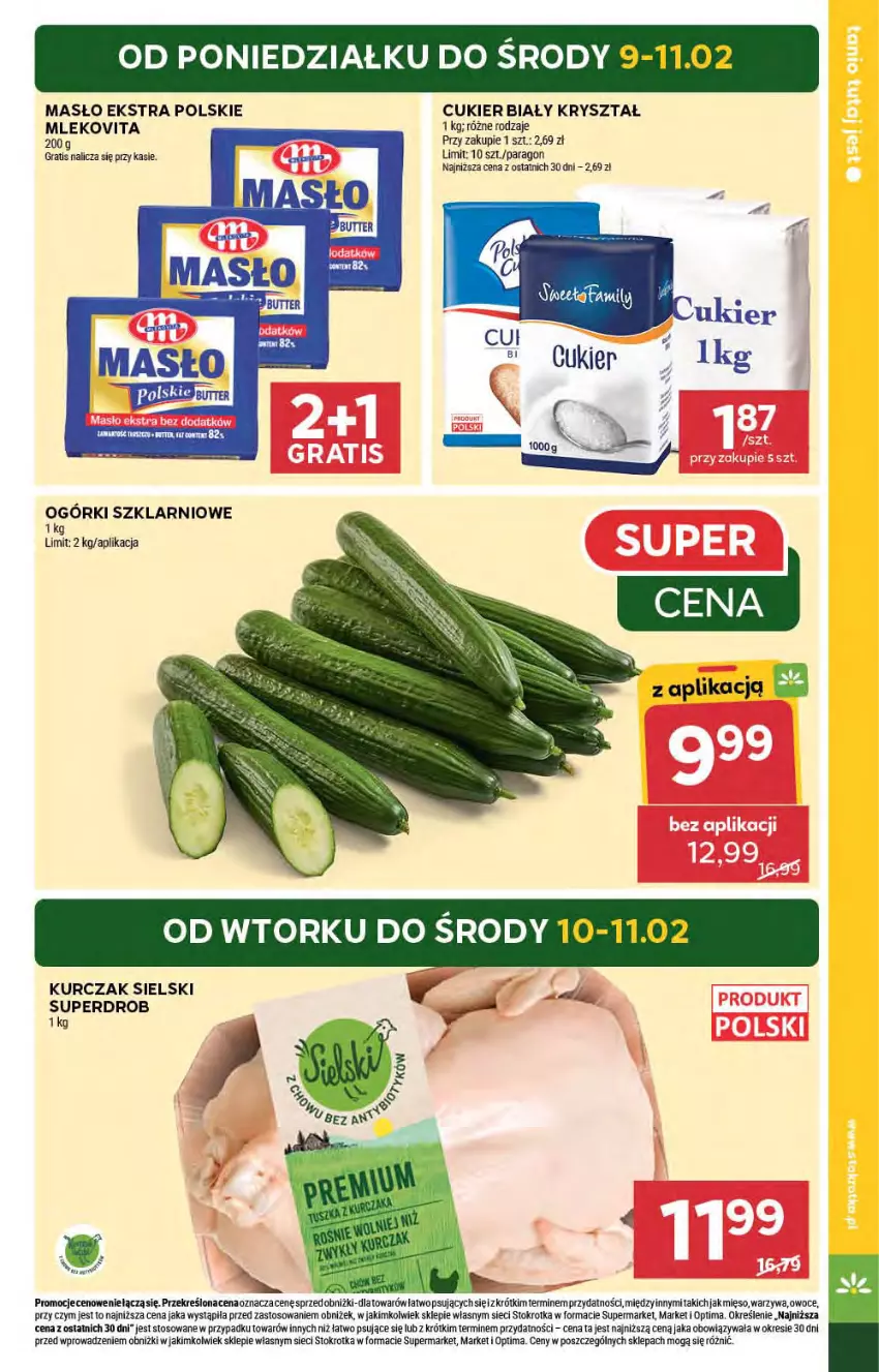 Gazetka promocyjna Stokrotka - Supermarket - ważna 05.02 do 11.02.2026 - strona 5 - produkty: Cukier, Gra, Kurczak, Masło, Mięso, Mleko, Mlekovita, Optima, Owoce, Warzywa