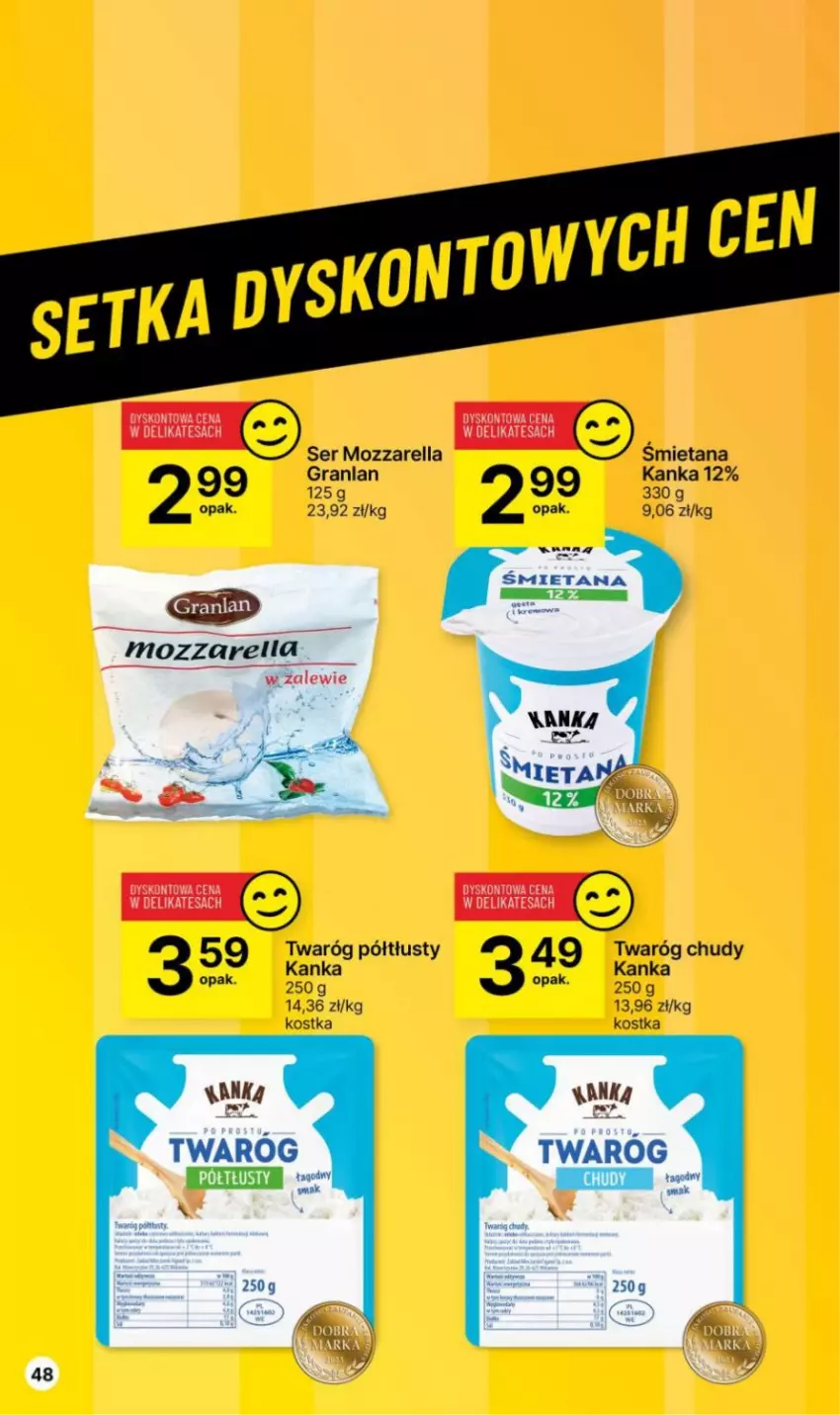 Gazetka promocyjna Delikatesy Centrum - Dyskontowe ceny w Delikatesach Centrum - ważna 14.12 do 26.12.2023 - strona 48 - produkty: Gra, Mozzarella, Ser, Twaróg, Twaróg chudy, Twaróg półtłusty