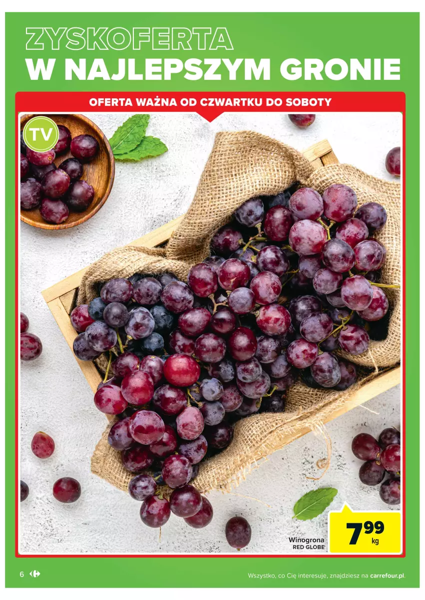 Gazetka promocyjna Carrefour - Gazetka Targ świeżości - ważna 06.09 do 12.09.2022 - strona 6 - produkty: Wino, Winogrona