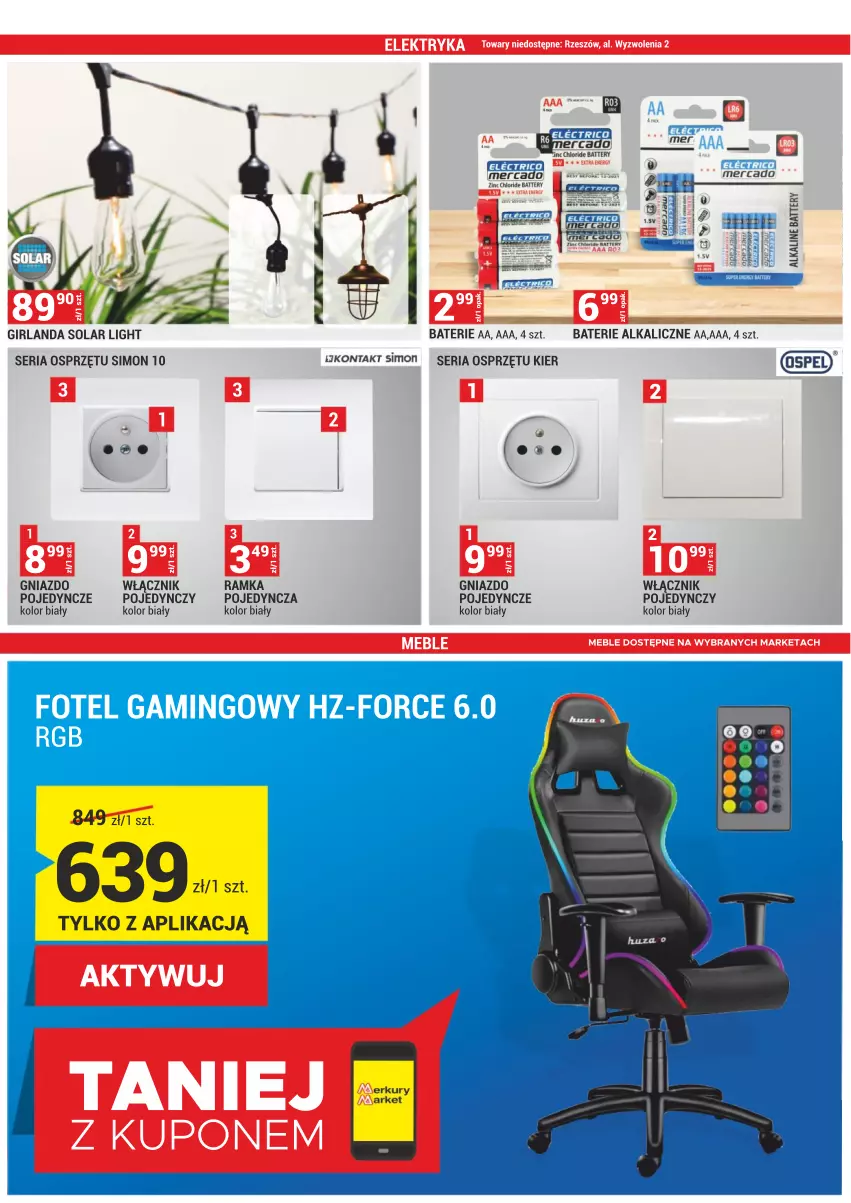 Gazetka promocyjna Merkury Market - Bielsko-Biała, Cieszyn, Jarosław, Kielce, Krosno, Ładna, Mielec, Nowy Sącz, Rybnik, Szaflary, Zamość - ważna 02.11 do 30.11.2021 - strona 6 - produkty: Baterie alkaliczne, Girlanda, Meble, Ramka, Ser